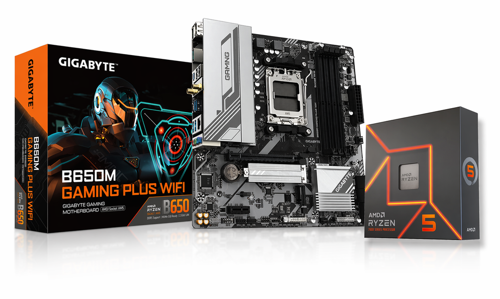 Gigabyte B650M Gaming Plus Wifi Motherboard + Ryzen 5 7600x CPU + 1TB NVMe SSD *Bundle*